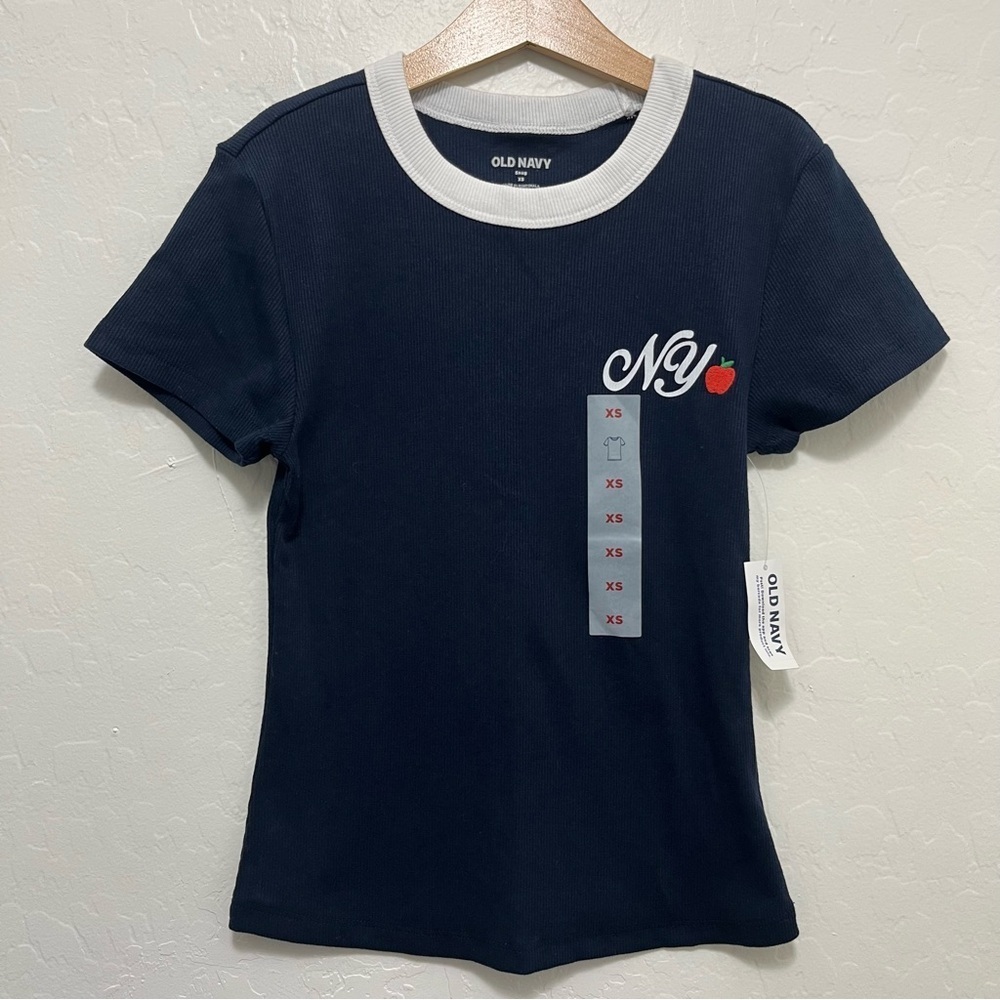 Old Navy Snug Baby Tee NY Ribbed XS